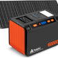 120W Peak Solar Generator Portable Power Station with 21W Panels, 88Wh Solar Charger Power Bank, AC DC USB Ports for Camping, Tent, Laptop, Outdoor, and Emergency Use