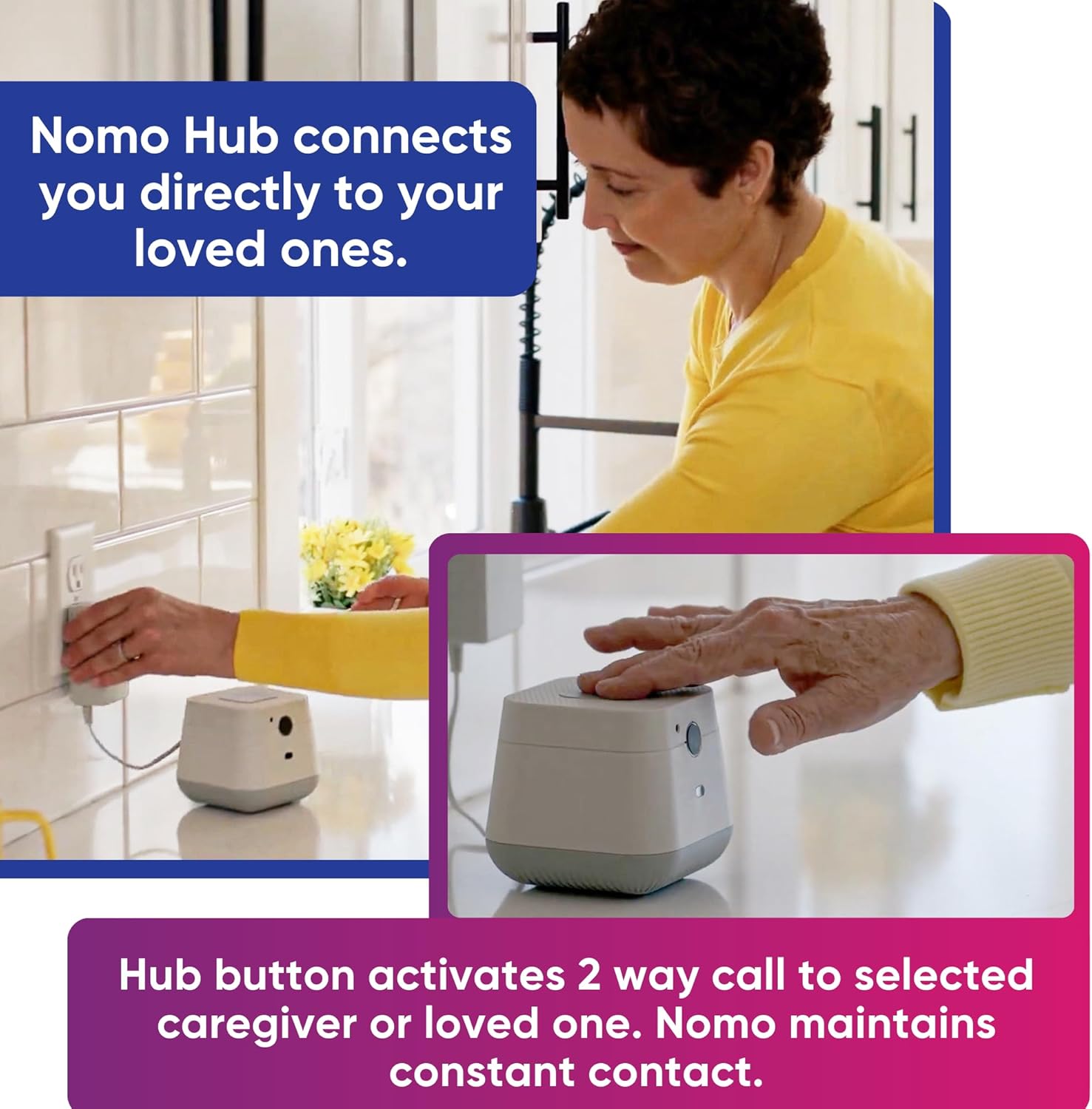 Remote Home Medical Alert System – Custom Alerts with App Activity Log, Fall Detection, 24/7 Emergency Contact for Seniors, WiFi Connected, Elderly Health Device with Call Button