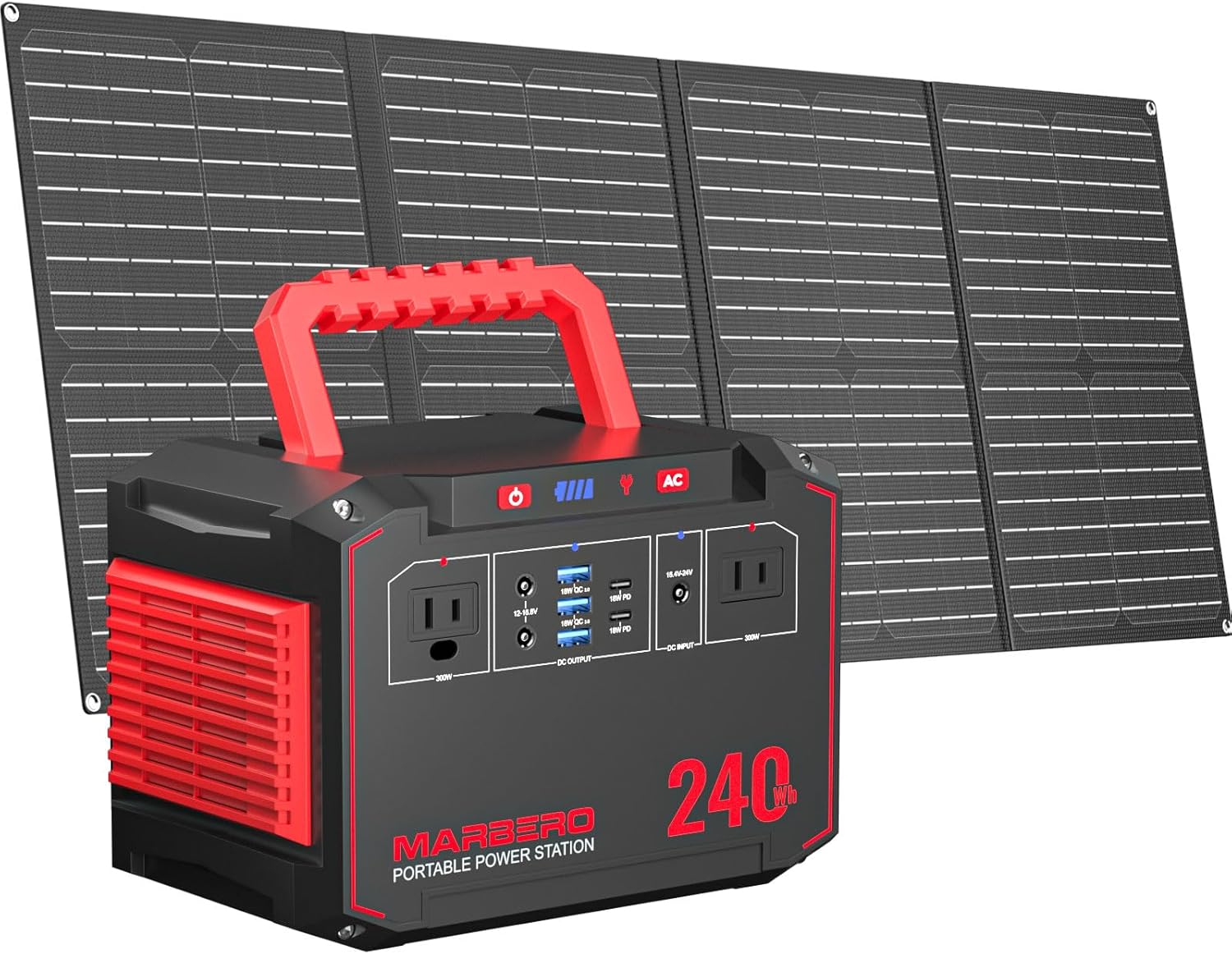 Portable Power Station 88.8Wh Solar Generator 150W Peak Lithium Battery Backup Power Bank with LED Light for Home, Outdoor, Travel, Emergency, RV & Off-Grid Living (Solar Panel Optional)