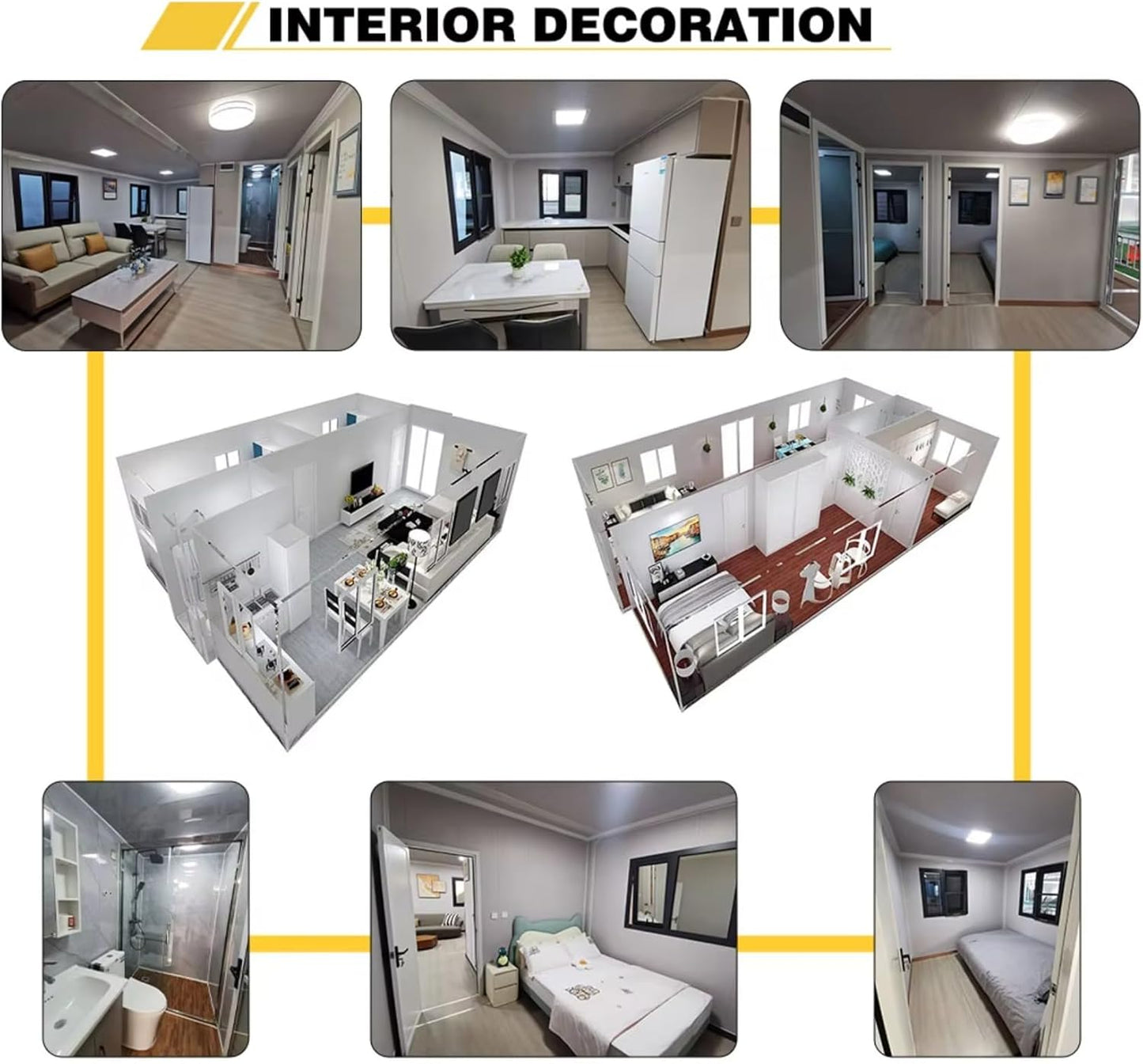 Roof Prefabricated Modular House – Expandable 2, 3, 4 Bedroom Steel Flat House