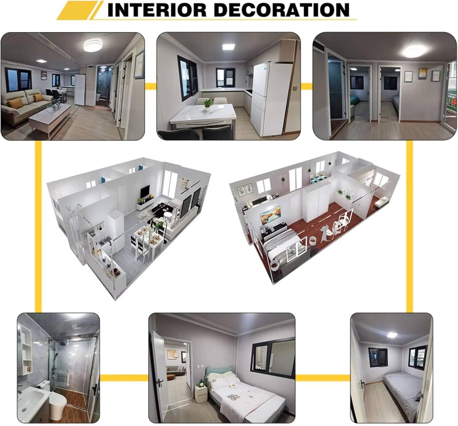 Roof Prefabricated Modular House – Expandable 2, 3, 4 Bedroom Steel Flat House