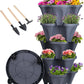 Vertical Planter 7 Tier Stackable Planters Garden Planters Strawberry Herb Flower and Vegetable Planter Indoor Outdoor Gardening Pots with Removable Wheels and Tools