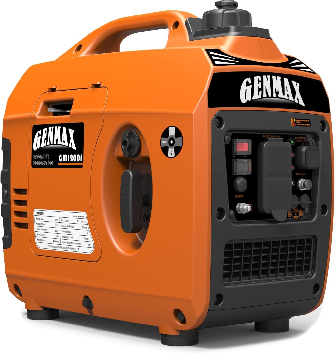 Portable Generator，1200W Ultra-Quiet Gas Engine, EPA Compliant, Eco-Mode Feature, Ultra Lightweight for Backup Home Use & Camping (GM1200i)