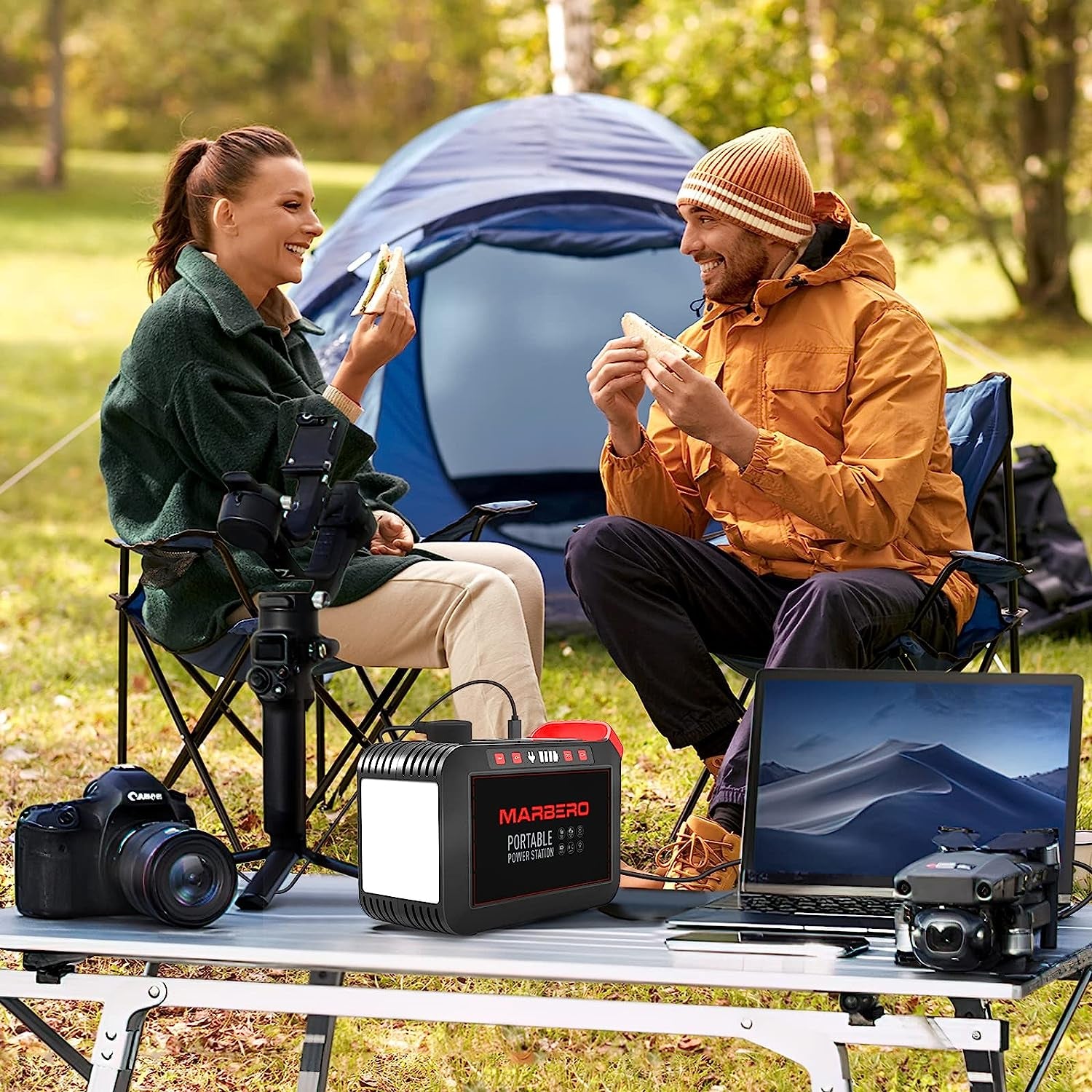 Solar Generator 270W Peak Portable Power Station with Solar Panel Included Camping Power Supply 148Wh with Foldable Solar Panel 60W for Outdoor RV Fishing Emergency