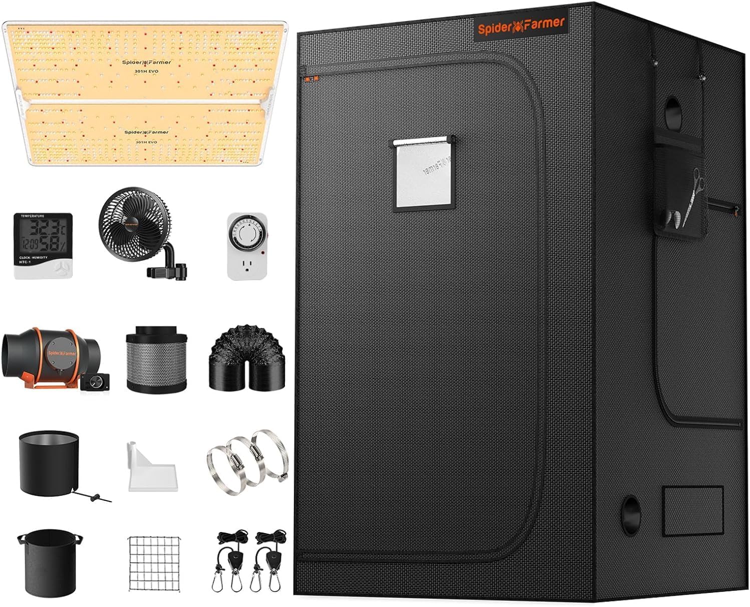 2024 ® 2x4 EVO Complete Grow Tent Kit SF2000 Samsung LM301H EVO & Dimmable Grow Tent Complete System 24" x 47" x 71" Growing Tent Set 4" Ventilation System &6'' Clip Fan