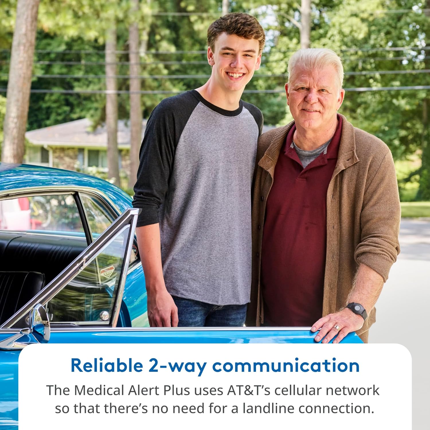 Medical Alert Plus – In-Home Medical Alert System for Seniors with 4G Cellular, 600ft Range, Temperature Monitoring & 24/7 U.S. Based Emergency Support (Black Wristband)