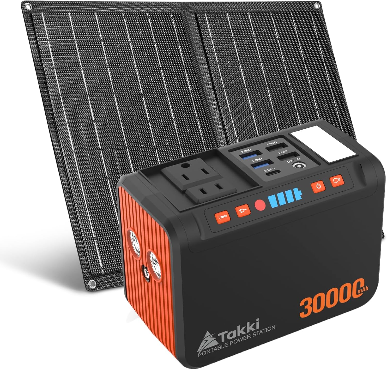 120W Peak Solar Generator Portable Power Station with 21W Panels, 88Wh Solar Charger Power Bank, AC DC USB Ports for Camping, Tent, Laptop, Outdoor, and Emergency Use