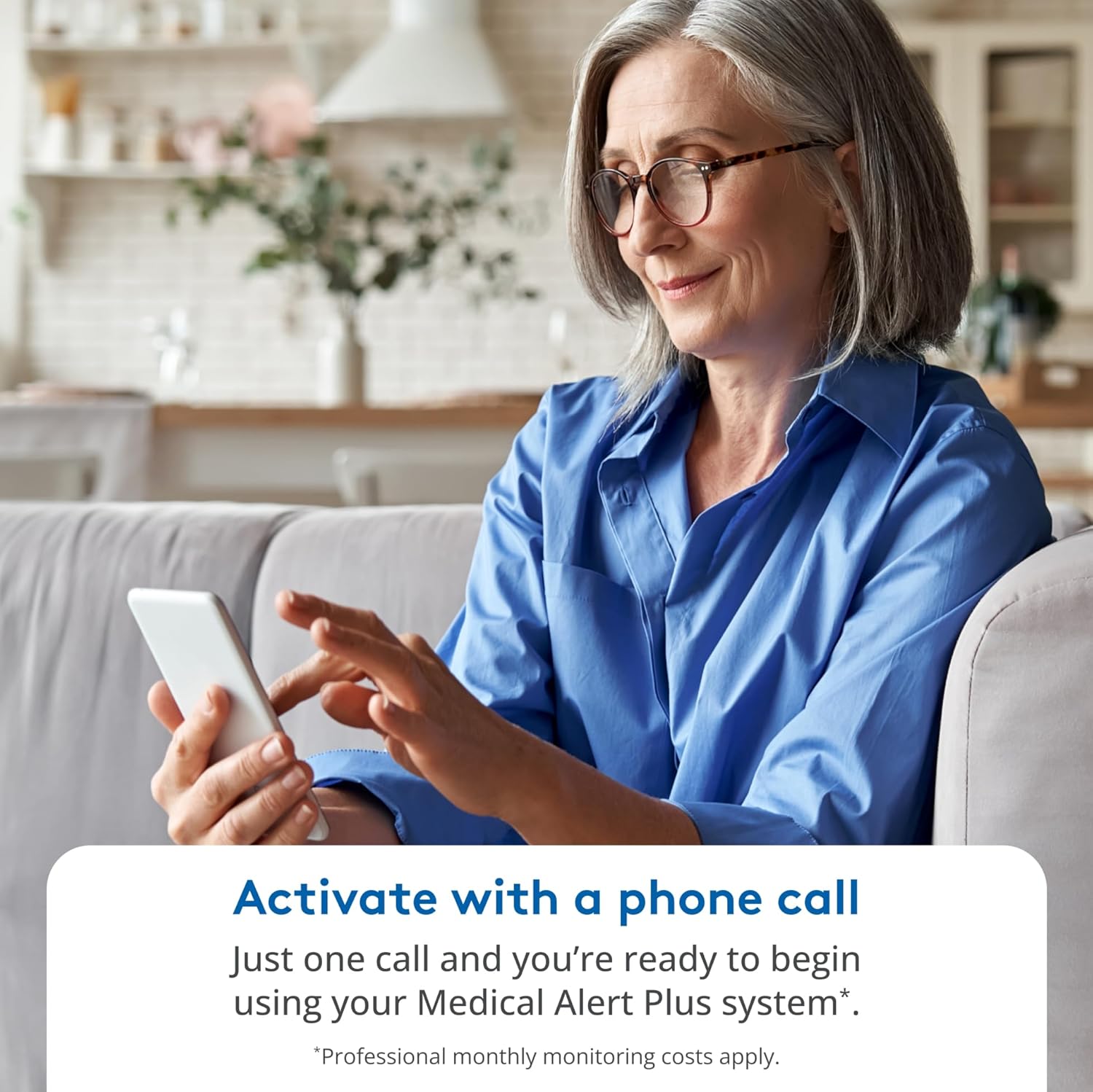 Medical Alert Plus – In-Home Medical Alert System for Seniors with 4G Cellular, 600ft Range, Temperature Monitoring & 24/7 U.S. Based Emergency Support (Black Wristband)