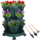 Vertical Planter 7 Tier Stackable Planters Garden Planters Strawberry Herb Flower and Vegetable Planter Indoor Outdoor Gardening Pots with Removable Wheels and Tools