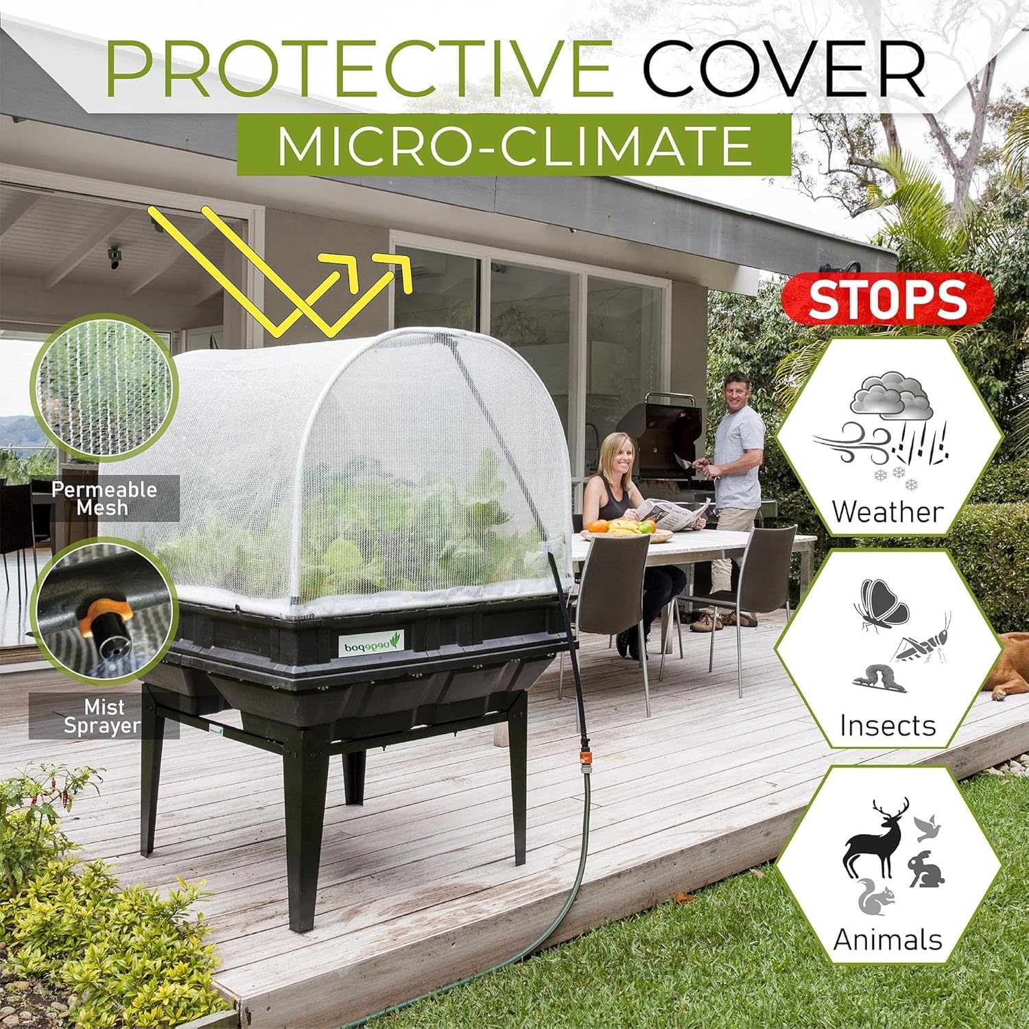 Raised Garden Bed with Self-Watering System & Protective Cover | Elevated Planter Box (Waist-Height, Medium) – 10-Year Warranty | Container Gardening Kit for Vegetables, Herbs & Flowers