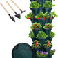 Vertical Planter 7 Tier Stackable Planters Garden Planters Strawberry Herb Flower and Vegetable Planter Indoor Outdoor Gardening Pots with Removable Wheels and Tools