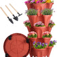 Vertical Planter 7 Tier Stackable Planters Garden Planters Strawberry Herb Flower and Vegetable Planter Indoor Outdoor Gardening Pots with Removable Wheels and Tools