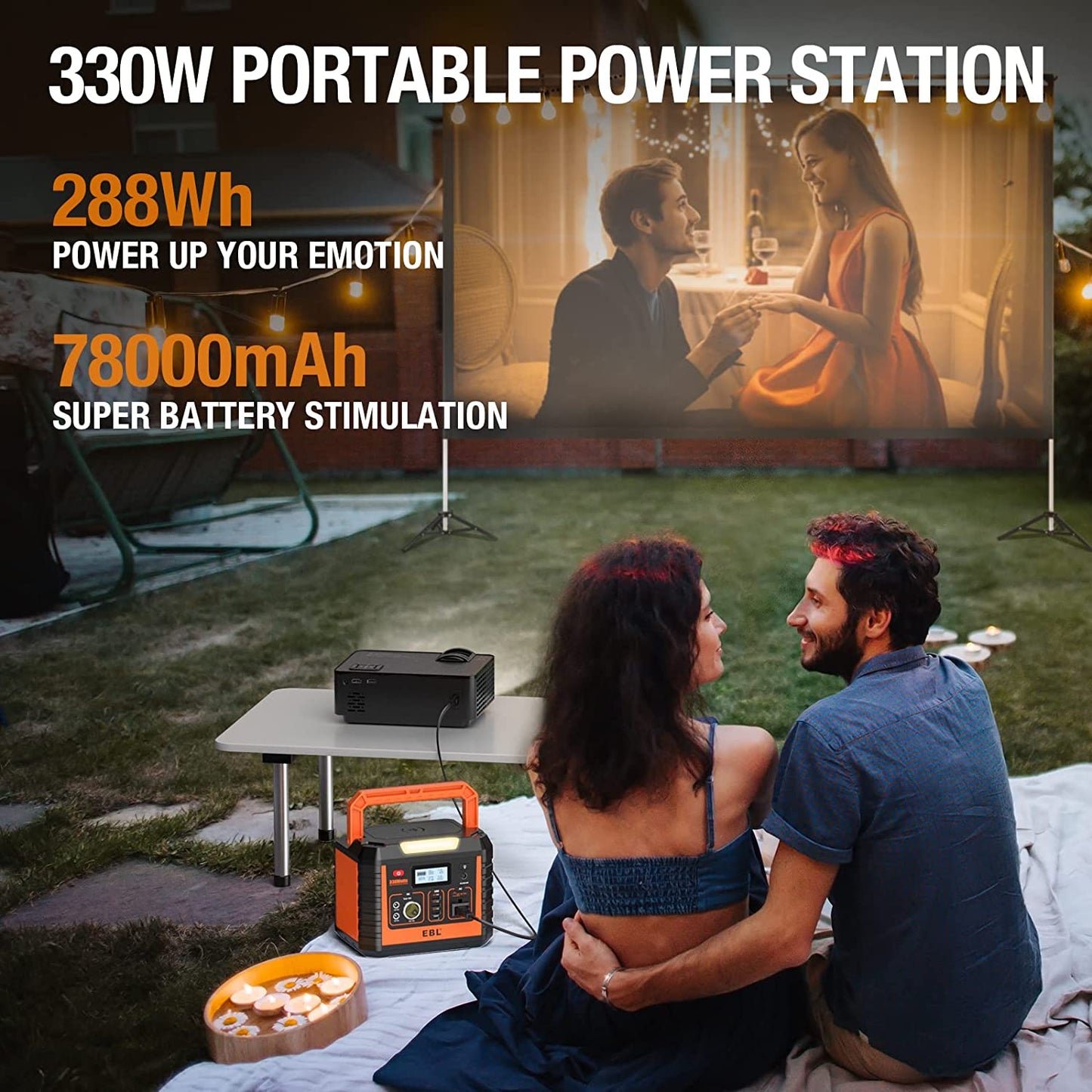 Portable Power Station Voyager 300Wh Backup Lithium Battery(Peak 600W), 110V/330W Pure Sine Wave AC Outlet for Outdoor Camping, Home Emergency with 100W Portable Solar Panel