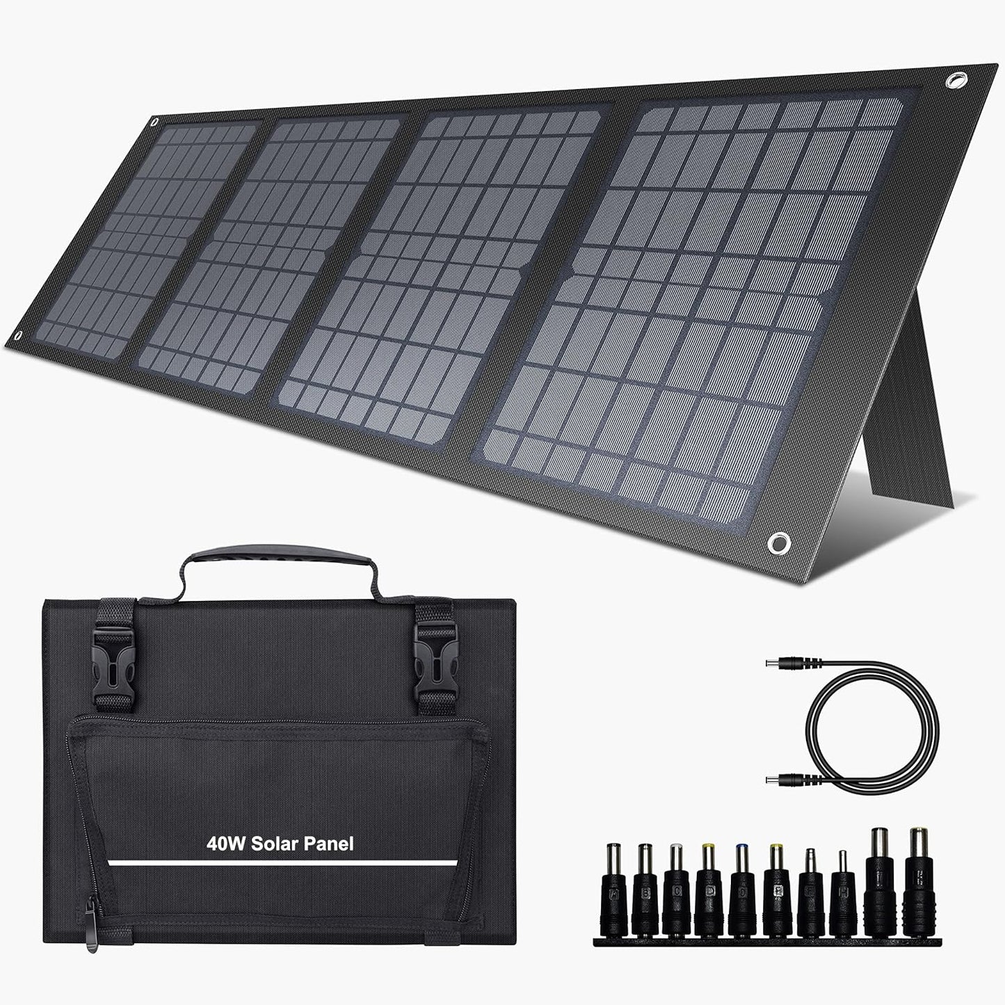 300W Portable Power Station 296Wh/80000mAh Outdoor Solar Generators Mobile Lithium Battery Pack 110V Outlet Solar Power Bank Camping Power Supply for Indoor Outdoor with 40W Solar Panel