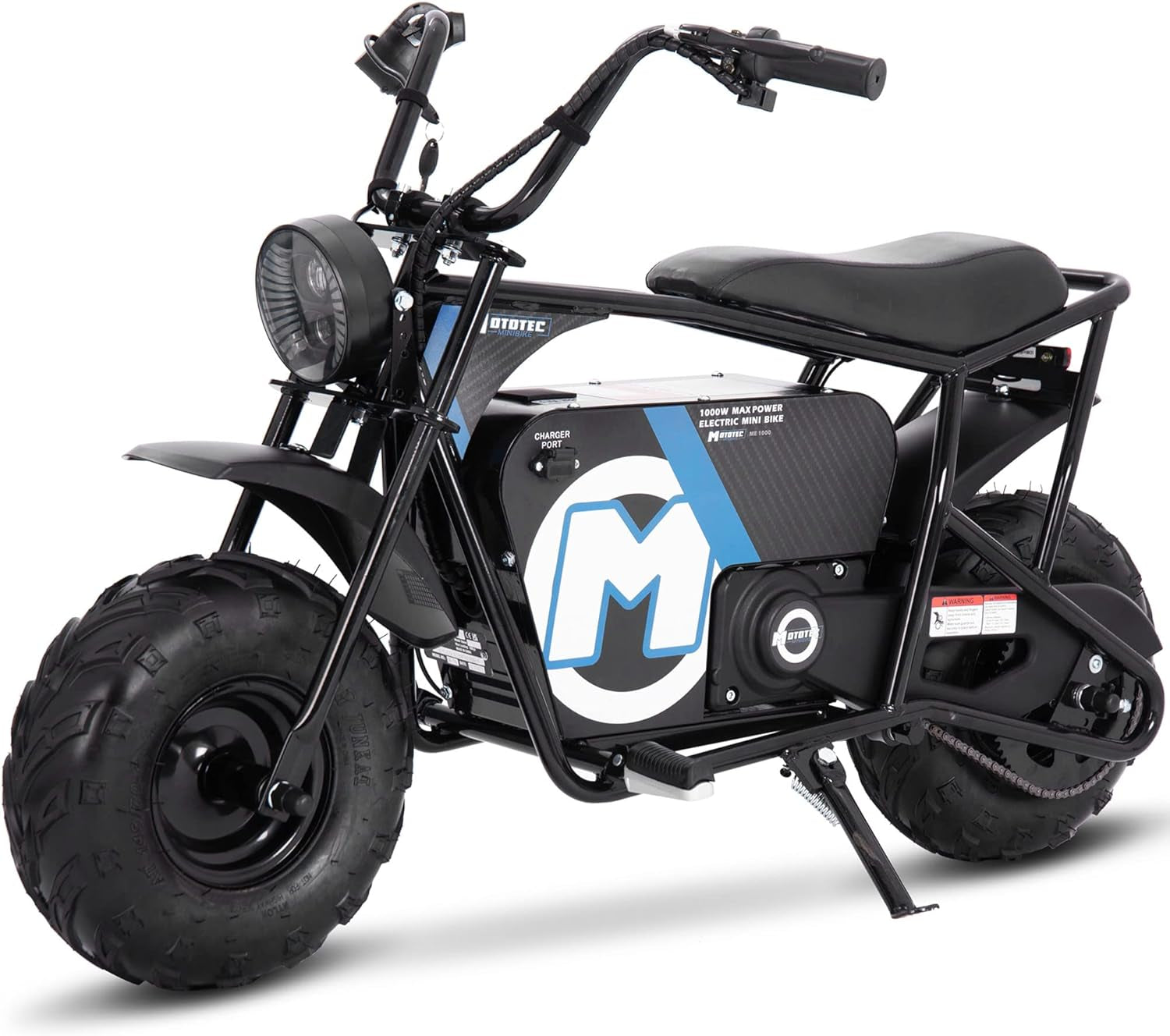 48v 1000w Electric Powered Mini Bike Black, Large