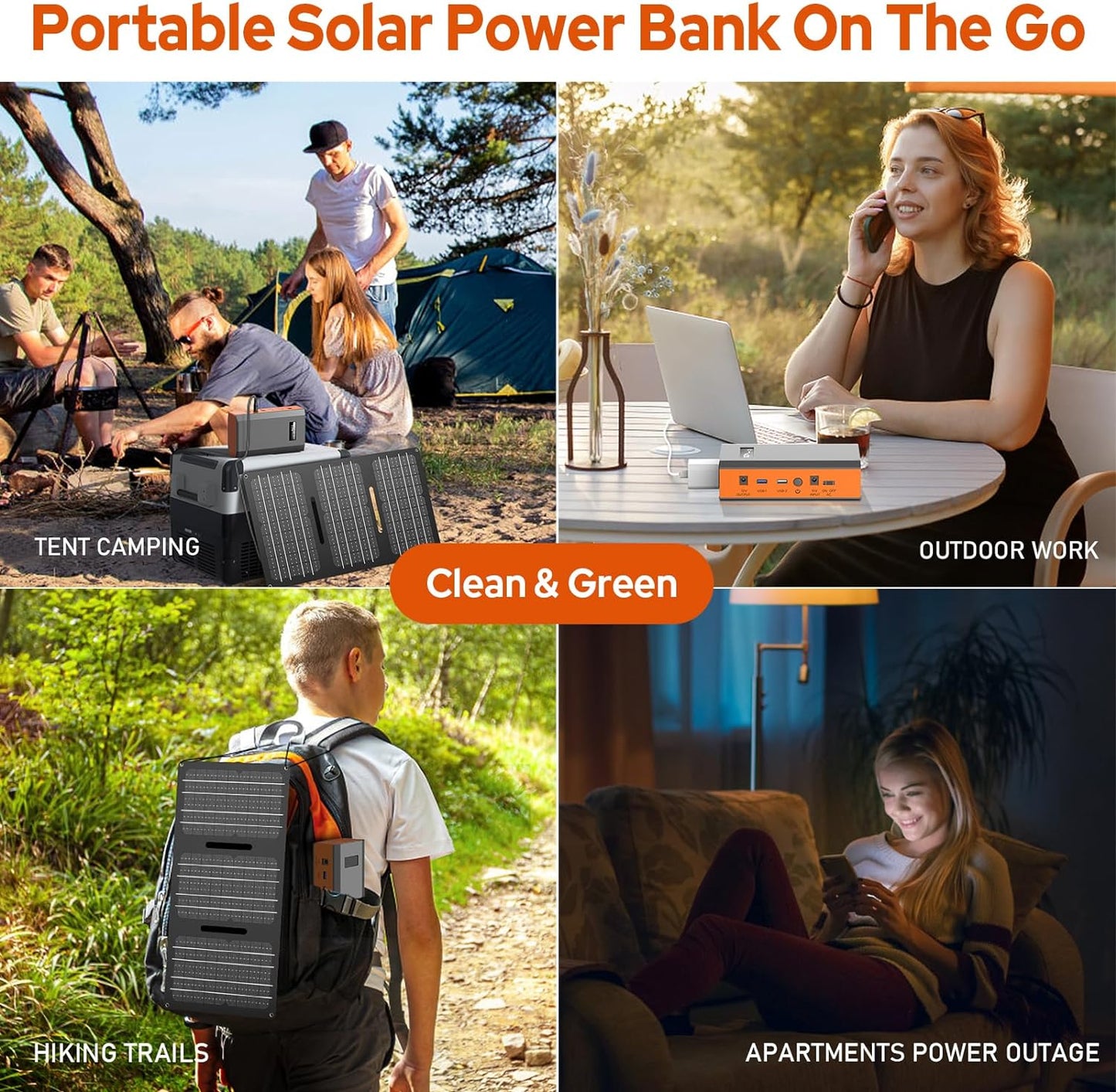 Portable Solar Generator 100W,Portable Power Bank 65W with AC Outlet 40W Solar Panel for Home Use RV Outdoor Camping Adventure