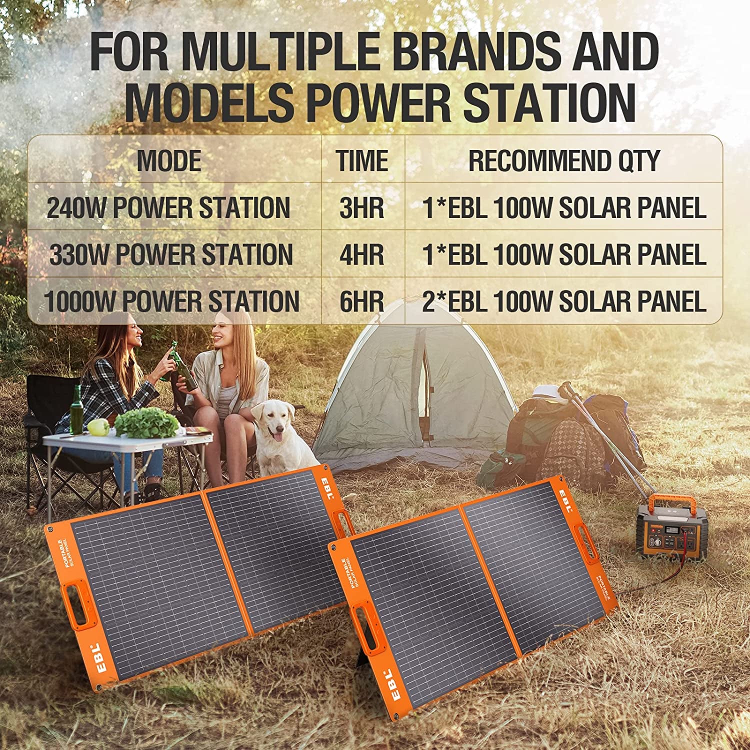 Portable Power Station Voyager 300Wh Backup Lithium Battery(Peak 600W), 110V/330W Pure Sine Wave AC Outlet for Outdoor Camping, Home Emergency with 100W Portable Solar Panel