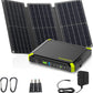 Camping Solar Generator 120W Peak, 88Wh Portable Power Station with 21W Foldable Solar Panel, AC/DC/USB QC3.0 Ports & LED Flashlight for Outdoor, Home, Camping, Fishing, Emergency Backup