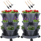 Vertical Planter 7 Tier Stackable Planters Garden Planters Strawberry Herb Flower and Vegetable Planter Indoor Outdoor Gardening Pots with Removable Wheels and Tools