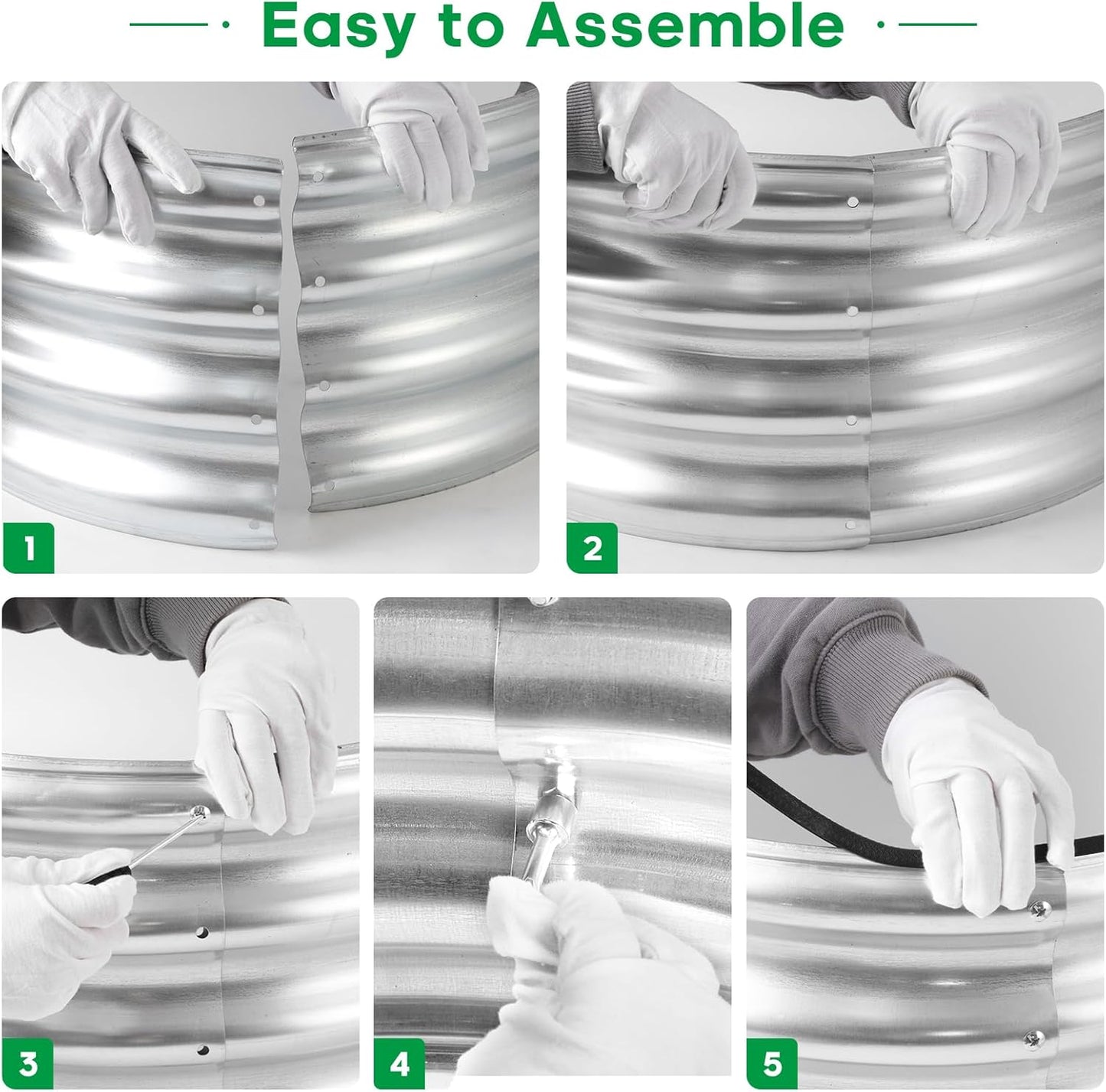 8×4×1ft Oval Raised Garden Bed,Galvanized Raised Garden Bed Kit Outdoor Metal Gardening Planter Box for Vegetable, Fruits, Flower，Herbs