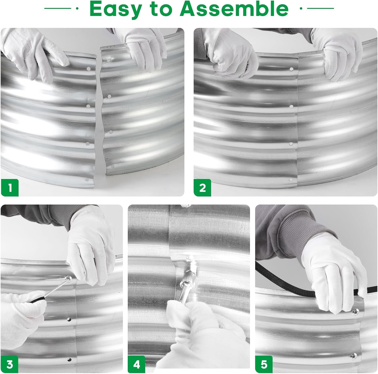 8×4×1ft Oval Raised Garden Bed,Galvanized Raised Garden Bed Kit Outdoor Metal Gardening Planter Box for Vegetable, Fruits, Flower，Herbs