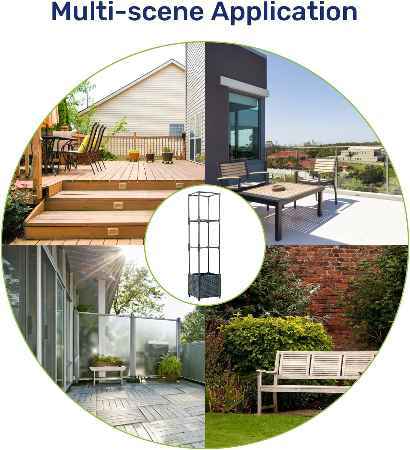 Raised Garden Bed Planter Box with Trellis, 41.3” Tomato Planters for Climbing Plants Vegetable Vine Flowers Outdoor Patio, Tomatoes Cage w/Self-Watering