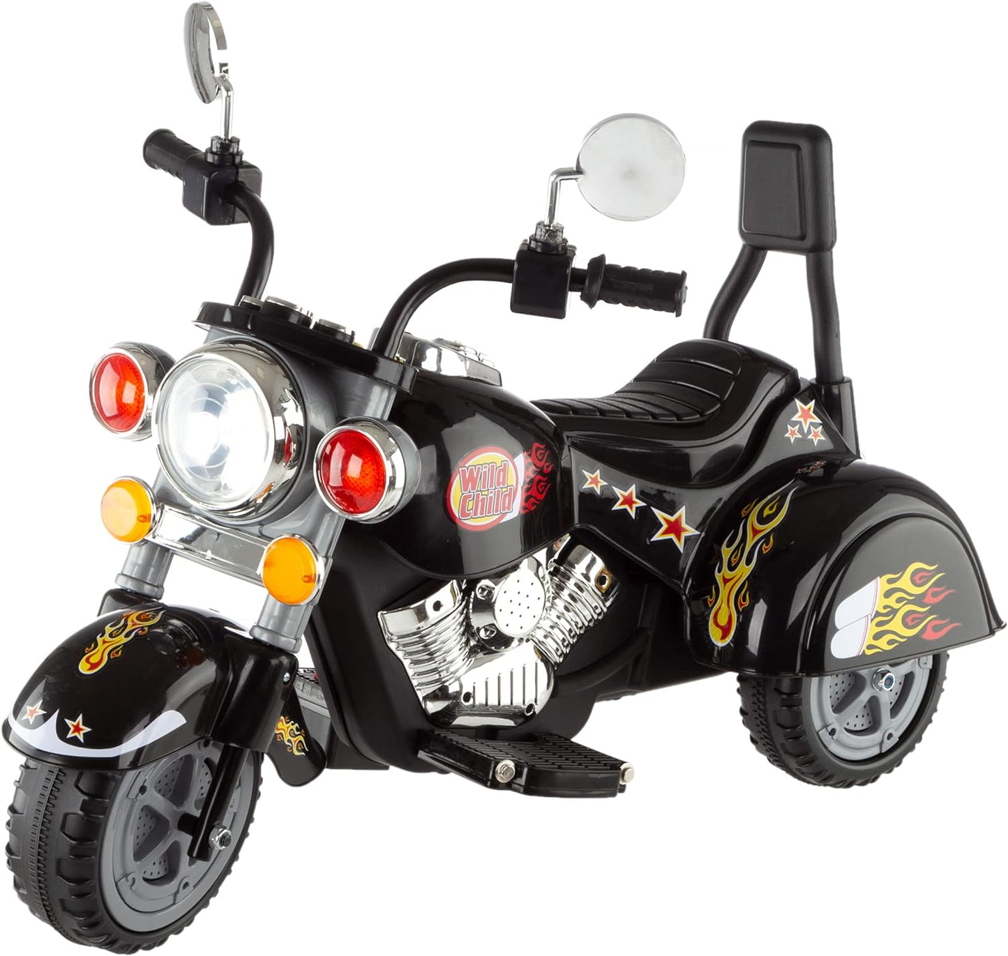 Kids Motorcycle Ride On Toy – 3-Wheel Chopper with Reverse and Headlights - Battery Powered Motorbike for Kids 3-5 years by Lil’ Rider (Black), 34 x 22 x 25.5 inches (80-1616)