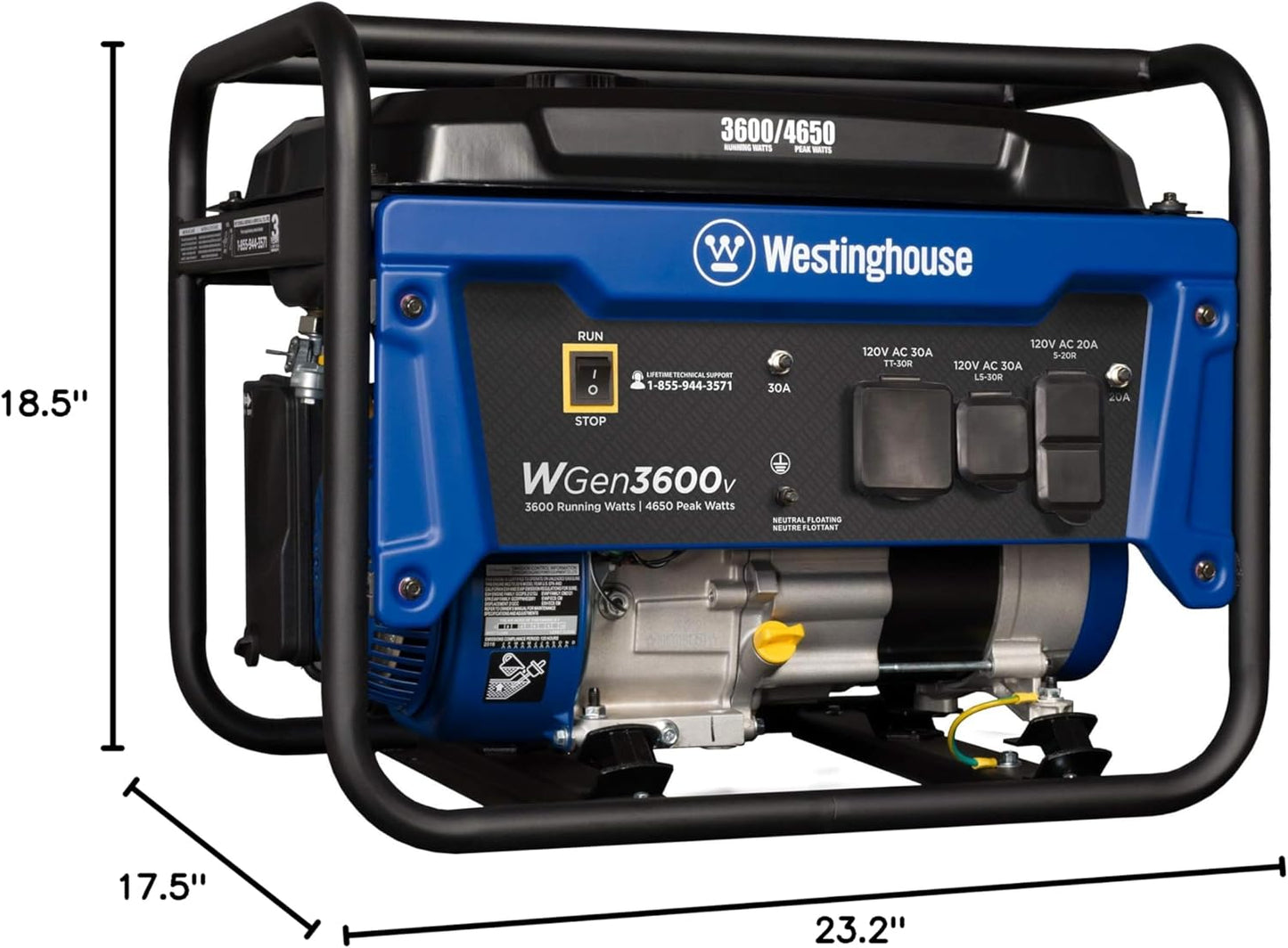 Outdoor Power Equipment 4650 Peak Watt Portable Generator, RV Ready 30A Outlet, Gas Powered