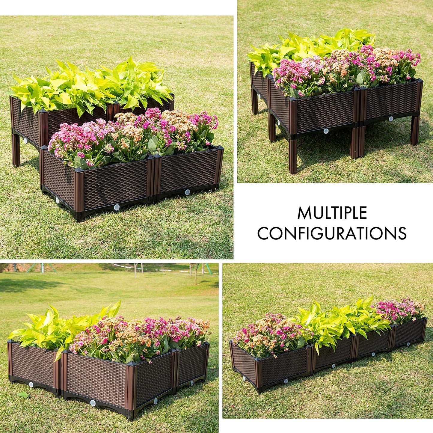 Elevated Raised Garden Bed Planter with Drainage Plug – Perfect for Vegetables, Flowers, and Herbs – Outdoor Standing Garden Box Kit