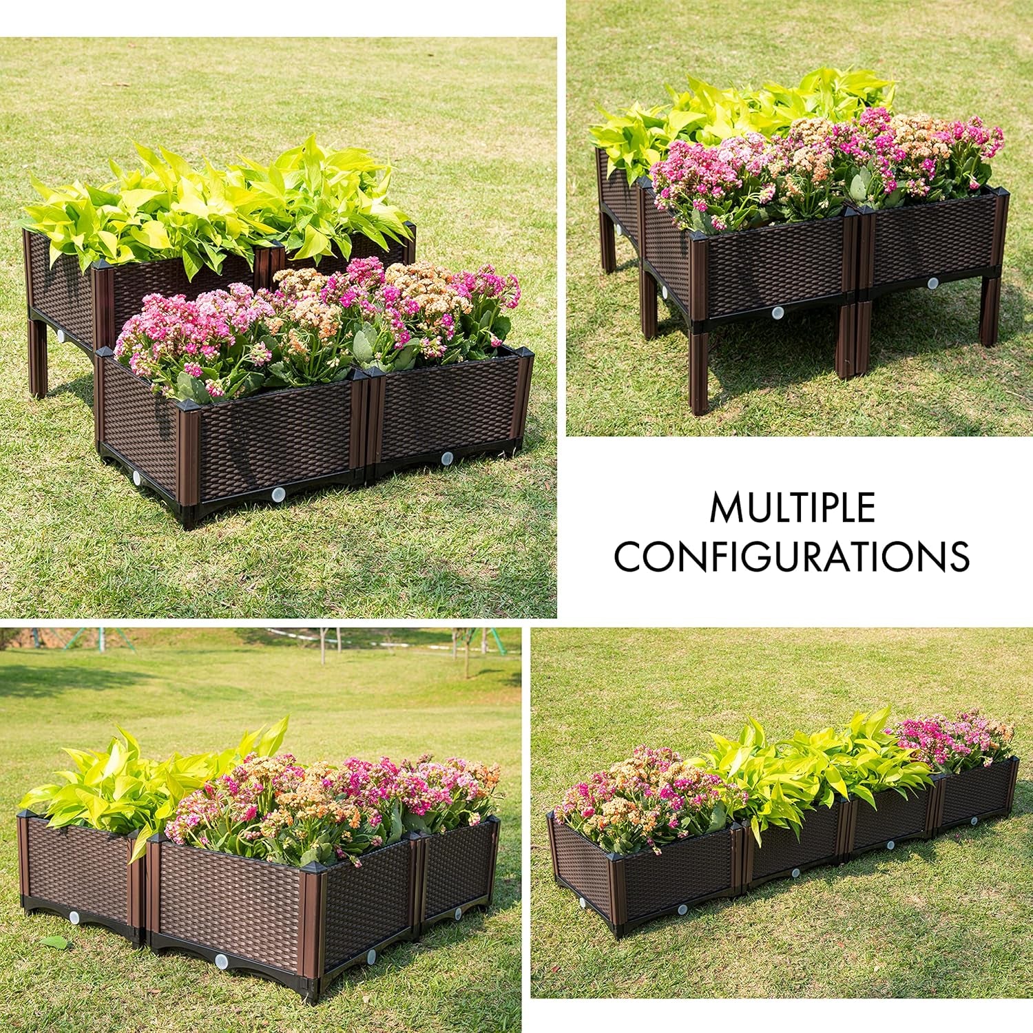 Elevated Raised Garden Bed Planter with Drainage Plug – Perfect for Vegetables, Flowers, and Herbs – Outdoor Standing Garden Box Kit