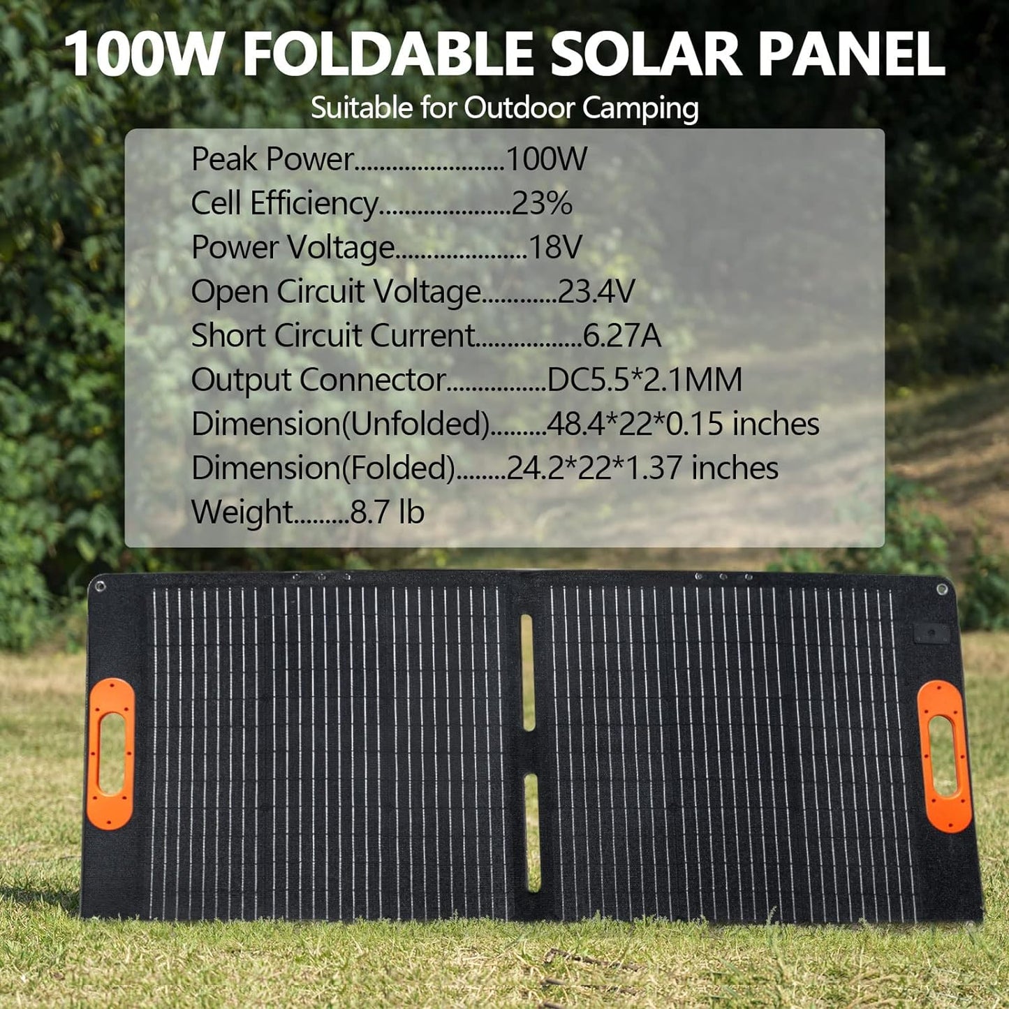 300W Portable Power Station with 1 * 100W Solar Panel Included, Solar Generator 280Wh, PD60W USB, DC AC Outlet, Home Battery Backup for Camping Outdoor RV Trip Hunting Blackout CPAP