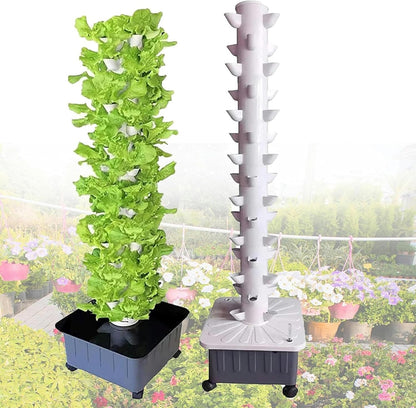 Smart Hydroponics Growing System 45 Plant Sites Vertical Garden Tower Aeroponics Growing Kit with Pump Farm Greenhouse Vegetable Plant Tower Soilless Cultivatio