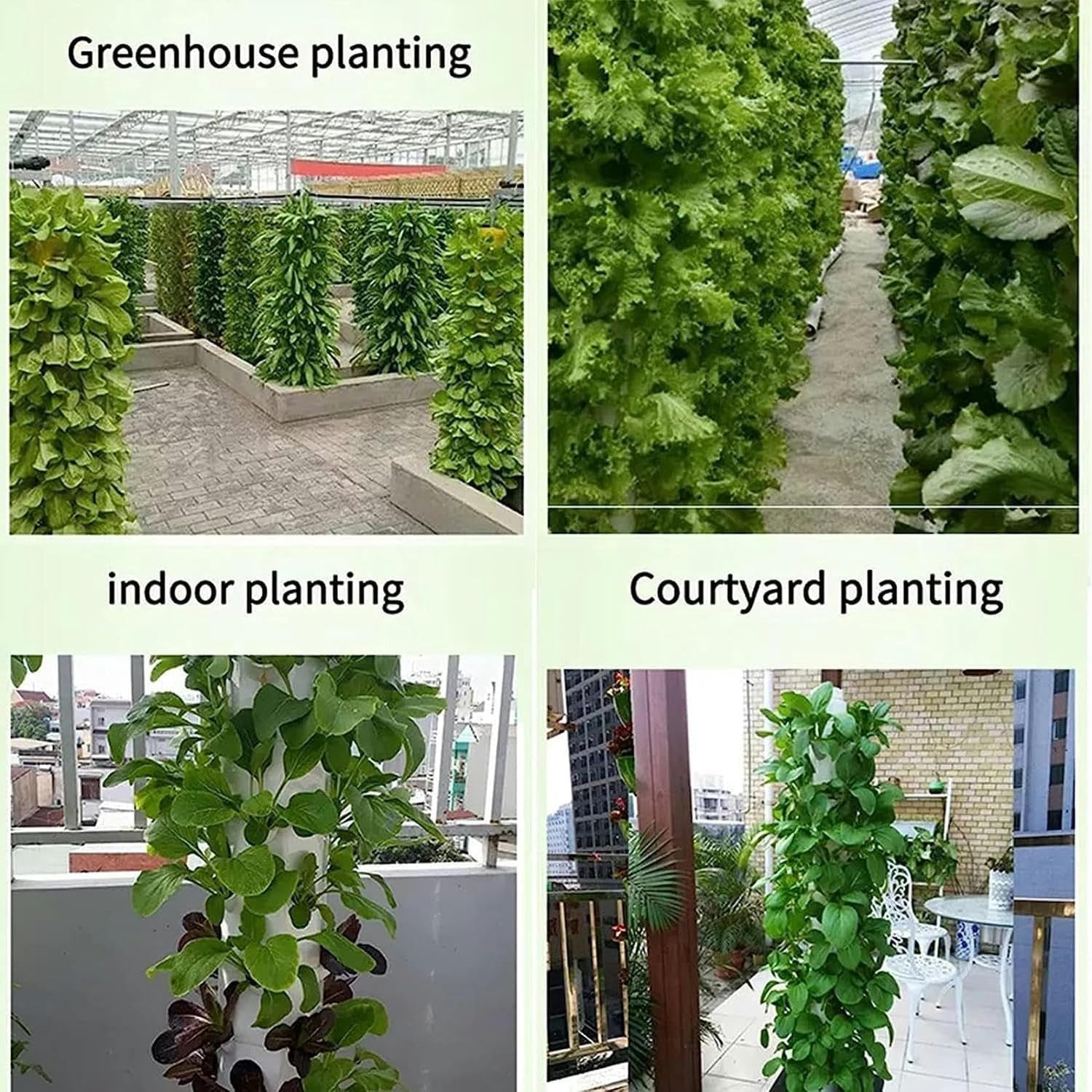 Smart Hydroponics Growing System 45 Plant Sites Vertical Garden Tower Aeroponics Growing Kit with Pump Farm Greenhouse Vegetable Plant Tower Soilless Cultivatio