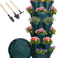 Vertical Planter 7 Tier Stackable Planters Garden Planters Strawberry Herb Flower and Vegetable Planter Indoor Outdoor Gardening Pots with Removable Wheels and Tools