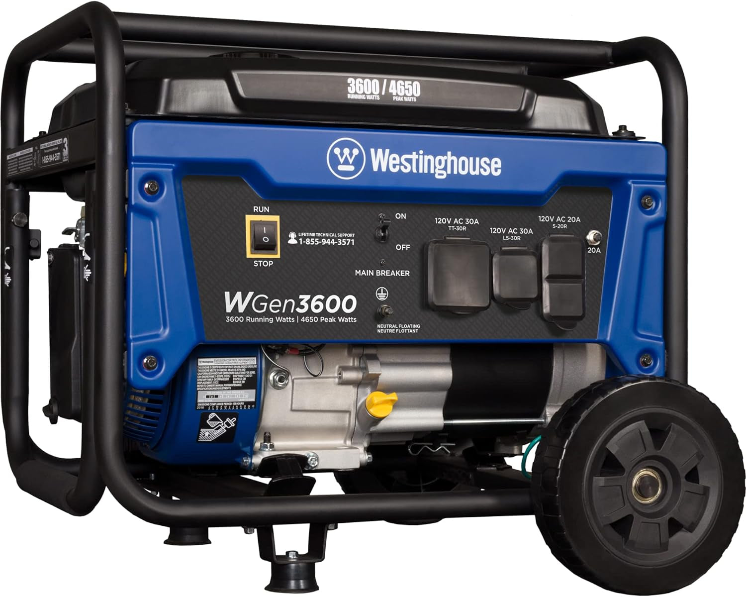 Outdoor Power Equipment 4650 Peak Watt Portable Generator, RV Ready 30A Outlet, Gas Powered