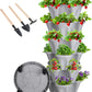 Vertical Planter 7 Tier Stackable Planters Garden Planters Strawberry Herb Flower and Vegetable Planter Indoor Outdoor Gardening Pots with Removable Wheels and Tools