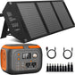 300W Portable Power Station 260Wh Outdoor Solar Generators Mobile Lithium Battery Pack 110V Outlet Solar Power Bank Camping Power Supply for Laptop with 60W Solar Panel
