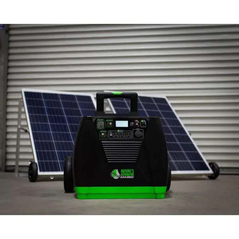 3600-Watt/5760W Peak Push Button Start Solar Powered Portable Generator with Two 100W Solar Panels