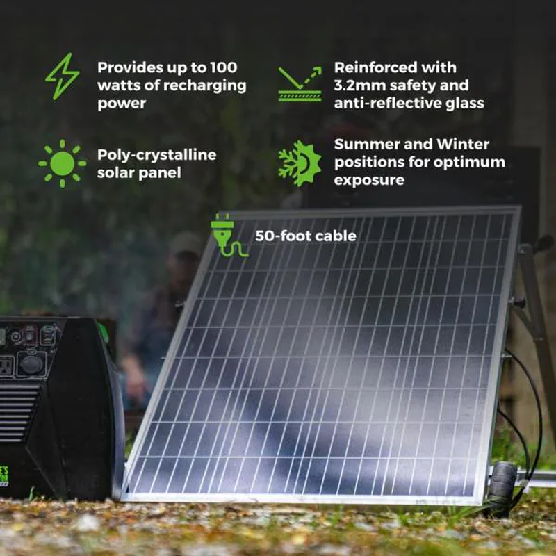 3600-Watt/5760W Peak Push Button Start Solar Powered Portable Generator with 4 Solar Panels, Power Pod and Wind Turbine